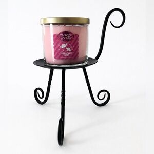 Vintage PartyLite Barrington Black Wrought Iron Candle Holder Primitive decor